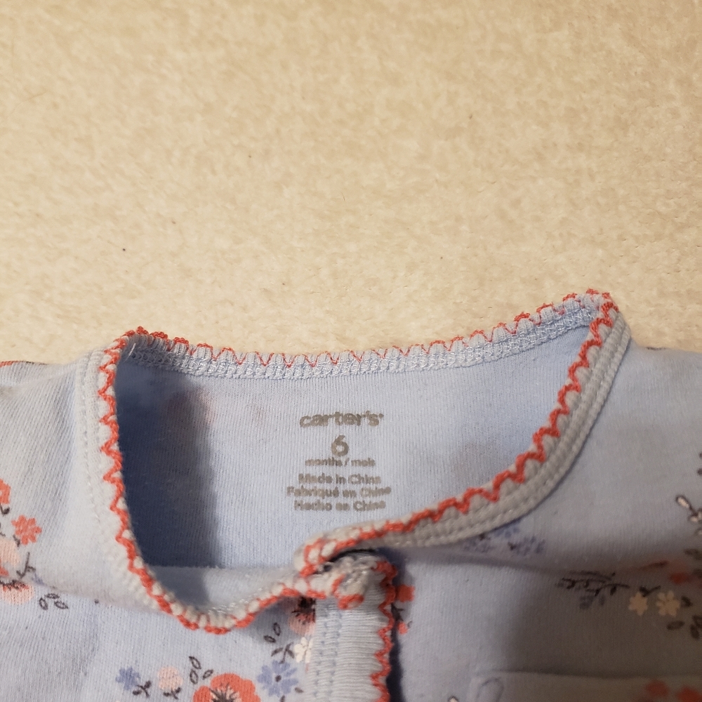 3/$20 Carter's 6M floral footie pajamas bundle - Picture 3 of 5